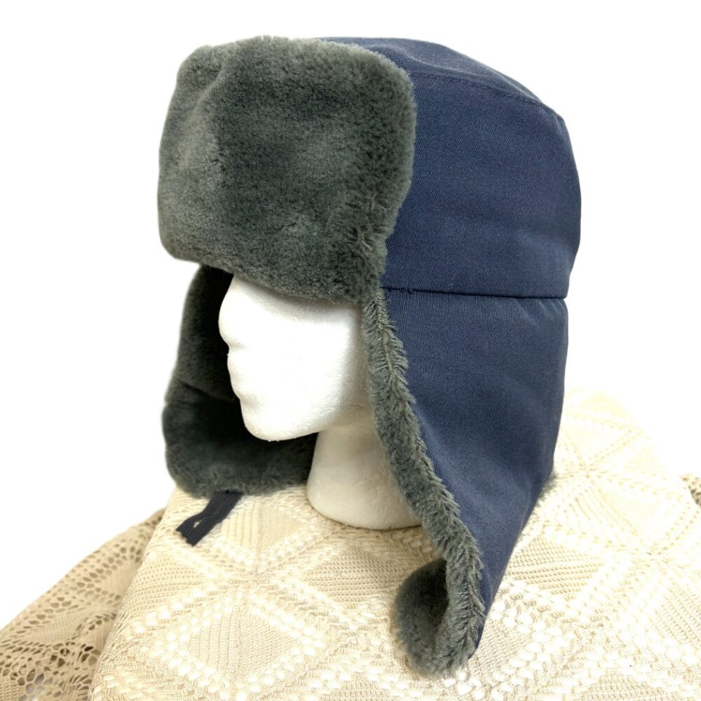 German Authentic Ushanka Winter Hat Cap Cold Weather Faux Fur Vintage